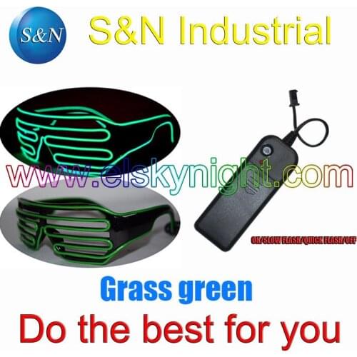 Grass green El Wire Shutter Party Glasses - on/slow flash/quick flash/off/Function 4 holiday,party ,festival,show