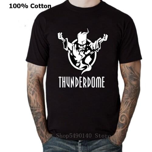Authentic Vintage Thunderdome T Shirt Mens Luxury Brand Design Handsome Music Band Tee Shirts New Short Sleeve Hardcore T-Shirt