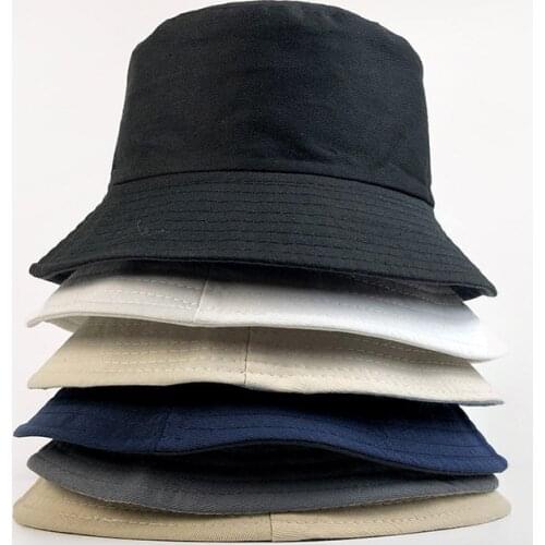New Unisex Bucket Hats Women Summer Sunscreen Panama Hat Men Pure Color Sunbonnet Fedoras Outdoor Fisherman Hat Beach Cap