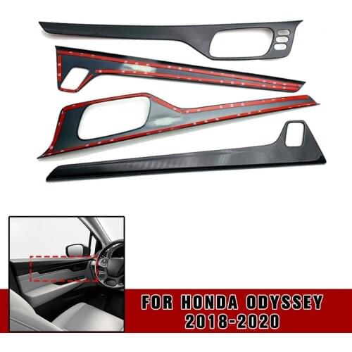 Pcmos Before Window Glass Switch Cover For 2018-2020 Honda Odyssey Gloss Black Side Door Inner Handle Panel Cover Trim Stickers