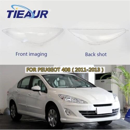 Front Lamp Lampshade 4 Doors for Dongfeng Peugeot 408 Transparent large Lampshade Headlight Shell Headlight Face 09-13 Replaced