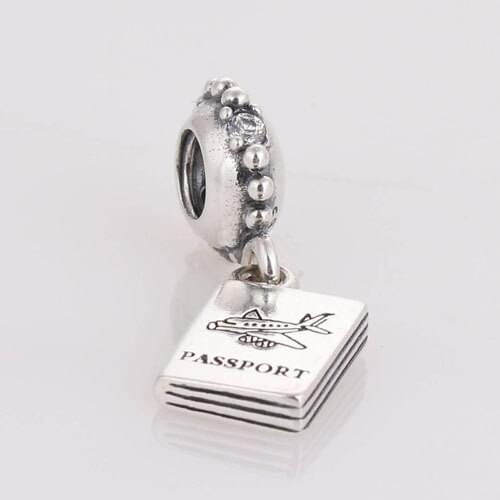 Authentic 925 Silver Charms Passport Silver Spacer Charm Bead Women DIY Jewelry Fit Silver Charm Bracelets For Women & Men