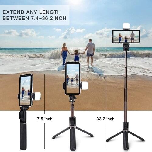 Portable Adjustable Tripod Selfie Stick for Mobile Phone Photo Taking Live Broadcast Bluetooth Remote Control Tripod Stand Pole