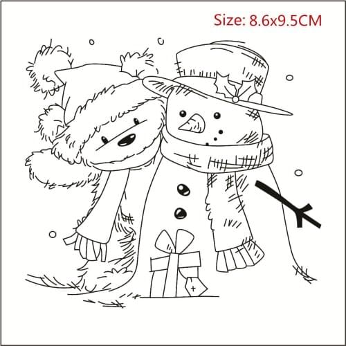 A snowman Transparent Silicone Rubber Stamp and metal die Sheet Cling Scrapbooking DIY Cute Pattern Photo Album Stamp
