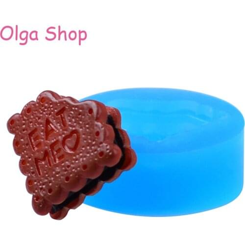 QYL407 26.2mm EAT ME Cream Felt Cookie Silicone Mold - Biscuit Sugarcraft Cake Decoration Fondant Resin Cabochon Jewelry