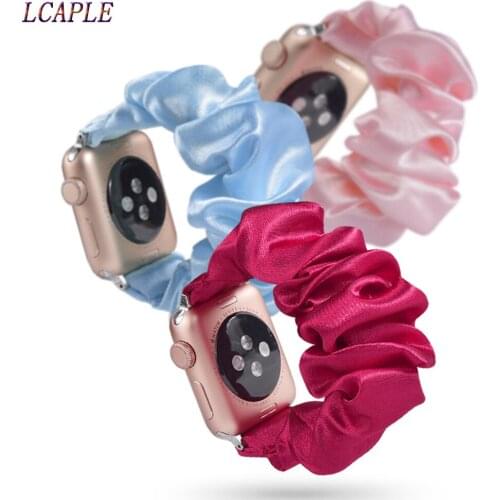 Scrunchie Strap for apple watch band 44 mm 40mm iwatch band 38mm 42mm women belt bracelet correa apple watch series 5 4 3 2 38mm