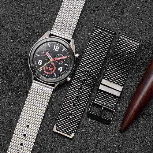 Black Milanese Loop Watchband Men Women Universal Watch Strap Stainless Steel Wrist Band Bracelet Accessories18mm 20mm 22mm 24mm