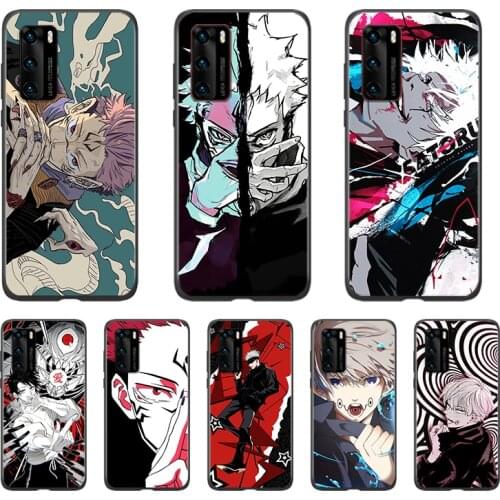 Silicone Cover Jujutsu Kaisen Satoru Gojo anime For Huawei P40 P30 P20 P10 P9 P8 Lite E Pro Plus mini 2019 Black Soft Phone Case