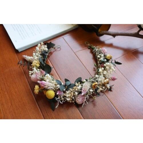 Sen Department Dried Flower Wreath Bridal Tiara Crown Style Hair Accessories Wedding Accessories Beach