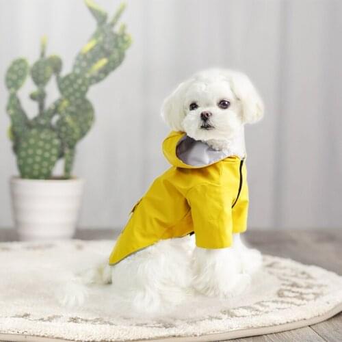 Reflective Dog Raincoat Waterproof Dog Rain Jacket Coat Clothes Small Medium Dogs Hoodies Jumpsuit Raincoats French Bulldog