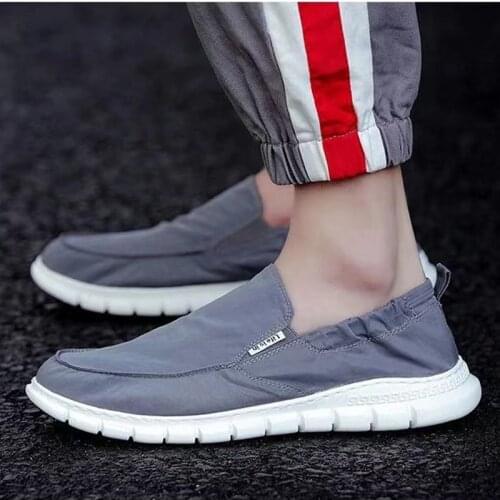 Old Beijing Cloth Shoes Men Spring And Summer New Flat-Bottomed Lazy Shoes Quick-Drying Ice Silk Deodorant Casual Men Shoes