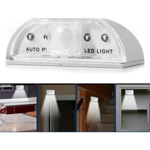 Lamp Night Light Intelligent Auto PIR Door Lock Induction Lamp Door Keyhole IR Motion Sensor Heat Detector 4 LED Smart Light