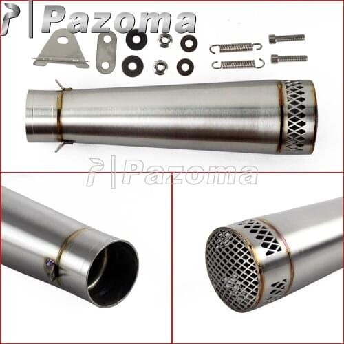 Universal Motorcycle 38-51mm Mesh Exhaust Muffler Dirt Bike Stainless Steel Pipe Silencer for Honda Yamaha Suzuki Scooter ATV