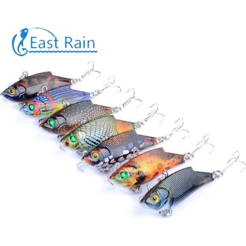 East Rain 5.5cm 9.4g 7pcs Painted All Range Freshwater Saltwater Fishing Lure Sinking VIB Artificial Hard Bait Free Shipping