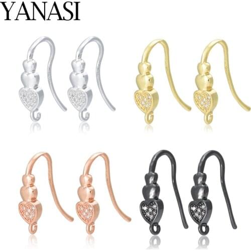 DIY Earring Hooks Findings Clasps DIY Earrings Jewelry Making Accessories Copper Zirconia Heart Shape Jewelry
