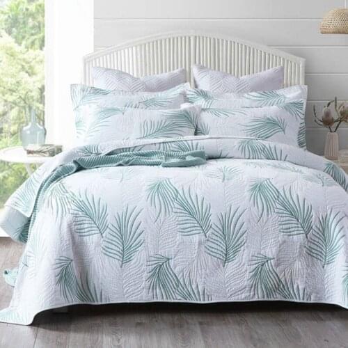 Embroidered Bedspreads For Bed Cotton Quilt Set 3pcs Quilts Bed Cover Pillowcase King Queen CHAUSUB Blanket Quilted Coverlets