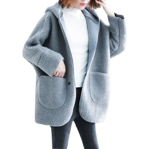 2020 New Autumn Winter Womens Jackets Coat Fat sister Large size Loose Thin Ageing Solid Color Hooded Wild Jacket Female