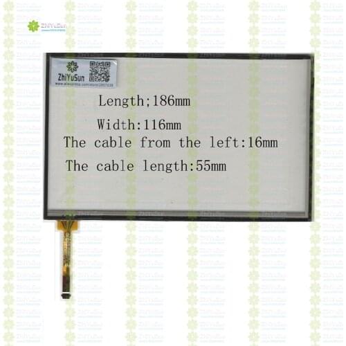 ZhiYuSun KDT-5045 186mm*116mm 8inch 4lines NEW touch screen panel TOUCH glass sensor 186*116 for DVD car touch screen