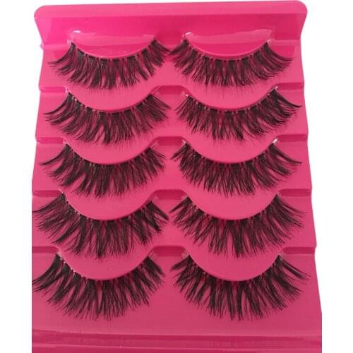 Women Eyelashes Exquisite Elegant Fake Eyelashes Five Pairs Artificial Fiber Eyelashes Curly Bushy New Natural Fake Eyelashes