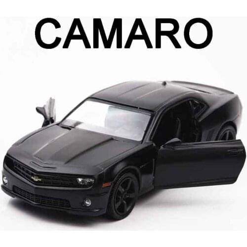 1:36 Chevrolet Camaro Diecast Metal Cars Model Toys Matte Black Pull Back Alloy Car Models Birthday Gifts For Children Kids Baby
