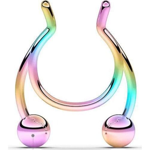 1PC Antler Shape Fake Nose Ring Clip Stainless Steel Nasal Septum Piercing Jewelry Sexy Body Jewelry For Girl Men Non-Pierced