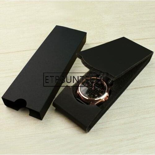 100pcs Watch Box Watch Display Packing Accessories Gift Box Wrist Watches Folding Packaging Box Black 17x6x2.3cm