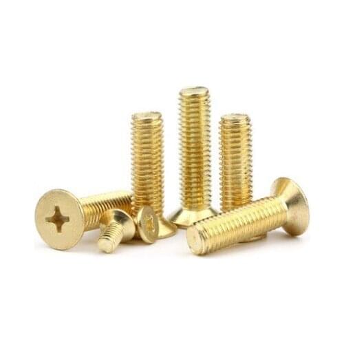 200pcs M2 M2.5 M3 brass flat head screw Copper cross recessed countersunk head machine screws