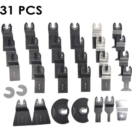 31PCS/Set Oscillating Saw Blades Multifunctional Blades Kit For Wood Metal Plastic Electric Tool Accessories