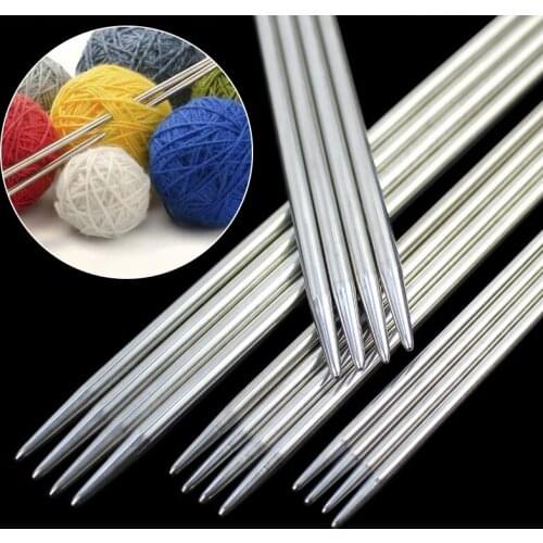 4PCS 25cm Stainless Steel Straight Knitting Needles Crochet Hooks Yarn Knitting Needle Set For Scarves DIY Knitting Tools