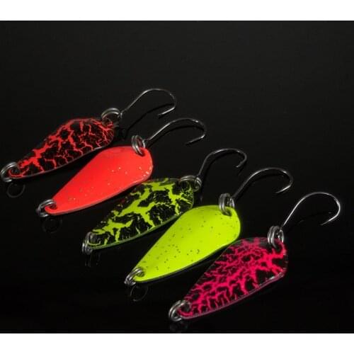 5pcs Mix Colors 3cm 3g Fishing Spoon Lure Metal Swim Bait Isca Artificial Trout Lure Pesca Fishing Tackle Leurre Truite Spoons