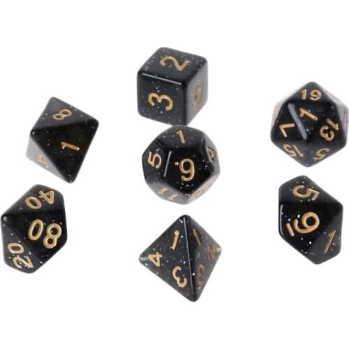 7pcs RPG Game Dice Acrylic Polyhedral Dice DND Board Game D4 D6 D8 D10 D12 D20