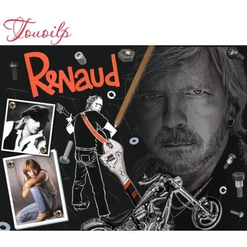 TOUOILP Full Square/Round 5D DIY Diamond Painting France rock singer Superstar Renaud Cross Stitch Mosaic Rhinestone Home Decor