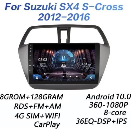 4G+64G DSP 2 Din Android 9.0 4G NET Car Radio Multimedia Video Player for Suzuki SX4-CROSS 2014 2015 2016 2017 Carplay