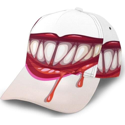 CINESSD Vampire Creepy Mouth In Blood Baseball Cap Fashion Men Hat Cap Summer Dad Hat Male Sports Hat