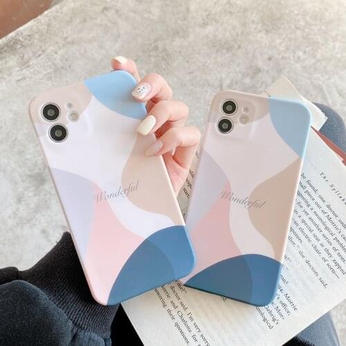 Art Retro Geometry Phone Case For iPhone 11 12Pro Max X XS Max XR 7 8 Plus 11Pro 12Mini SE 2020 Abstract Lines Soft Liquid Cover