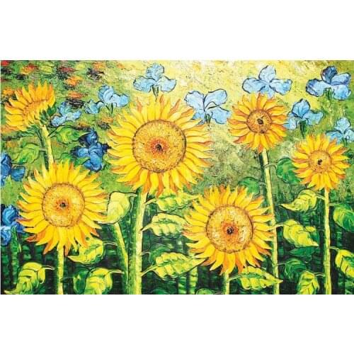 Blue sunflower The wooden puzzle 1000 pieces ersion paper jigsaw puzzle adult childrens educational toys