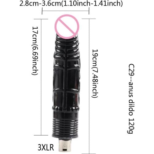 FREDORCH Black Dildo Accessories for 3XLR Sex Machine 19cm dildo Simulated Vein Design Female Masturbation Sex Toy For Female