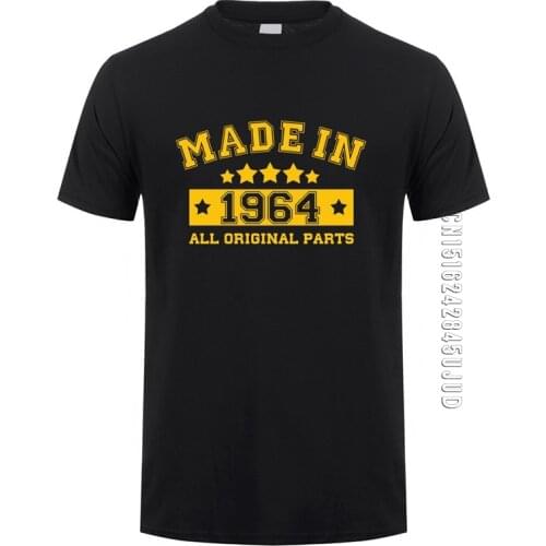 Made In 1964 T Shirt Men Cotton O Neck Father Dad Birthday Gift T-shirts Cool Man Tshirt