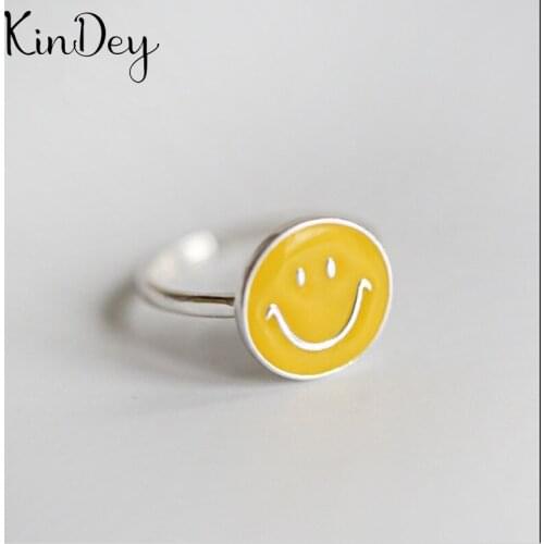 Kindey New Trendy Silver Color Round Rings For Women Men Boho Vintage Jewelry Adjustable Size Finger Rings