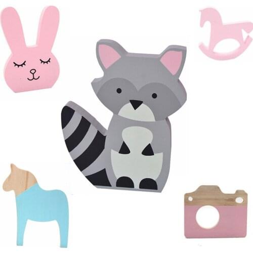 Lovely Animal Ornaments Creative Room Dector Student Personality Home Decoration Accessories Desktop Model Woolden Birthday Gif