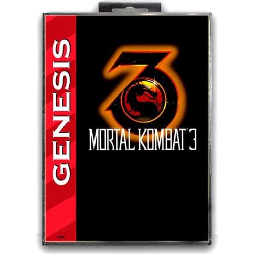 Mortal Kombat 3 with Box for 16 bit Sega MD Game Card for Mega Drive for Genesis Video Console