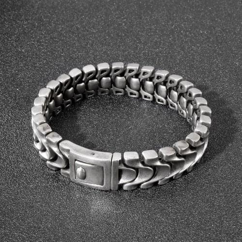 Mans Bracelets 16mm Retro Style Cool Chain Bracelet Men Stainless Steel Male Accessory Party Rock Jewelry JB117455-BDJX