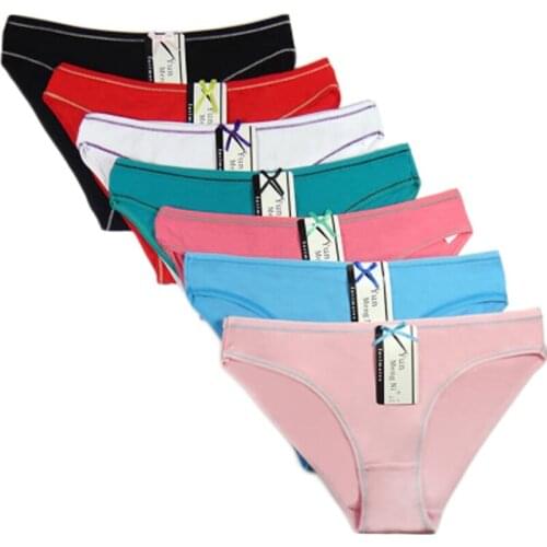 Girls Low Waist Letter Print Week Underwear Cotton Blend Panties Briefs