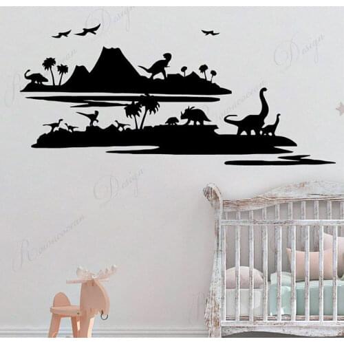 Jurassic Park Dinosaur Wall Sticker Vinyl Home Decor Kids Room Bedroom Nursery Decals Cartoon Decoration Murals Wallpaper 4256