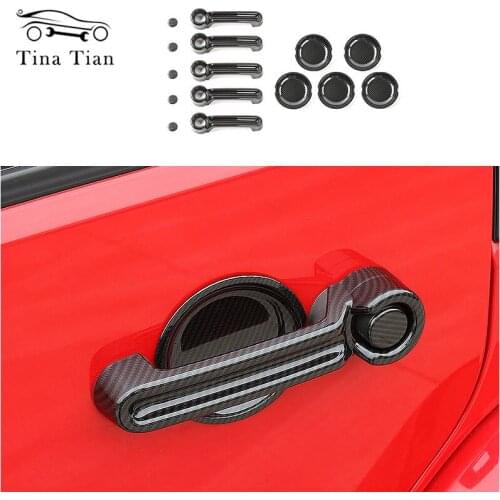 Fit For Jeep Wrangler 2008-2017 Car Styling ABS Carbon fiber color Car Exterior Door Handle Cover Trim Decoration Stickers