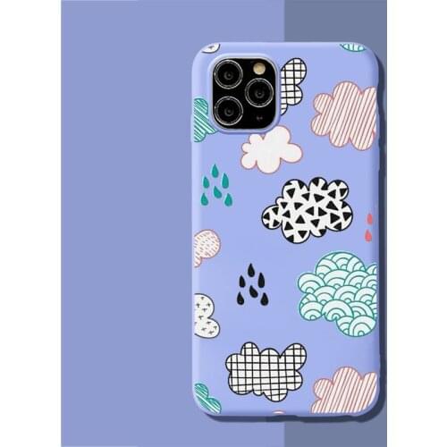 Yinuoda Transparent White Cloud Print Phone Case for iphone 11 12 mini pro max 7 8 plus 6 6s x xs max xr coque