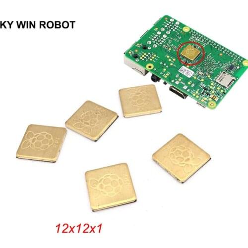 5pcs/lot Pure Copper Slice Heat Sinks with Logo Cooling Fin Kit Dedicated Copper Heatsink For Raspberry PI 3 Model B