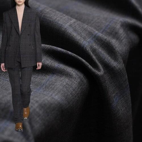 Red Raspberry Grey Plaid Worsted Wool Fabrics Garment Materials Spring Women Suits Pants DIY Sewing Cloth Tailor Freeshipping