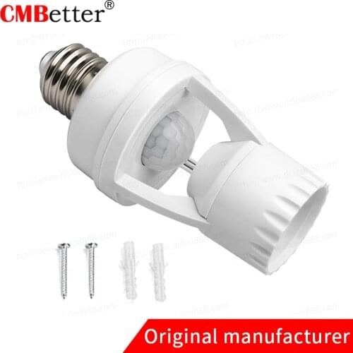 E27 Plug 360 Degree PIR Induction Motion Sensor Infrared Motion Detection Sensor Light Bulb Socket Switch Base Holder AC110-220V