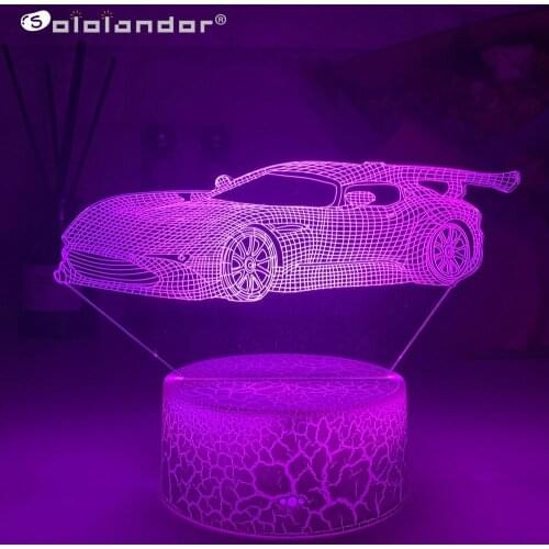 Super Sports Car Night light Led 3d Illusion Lamp Multicolor RGB Children Gift Table Lamp Bedroom Decorative Lamp Drop Shipping